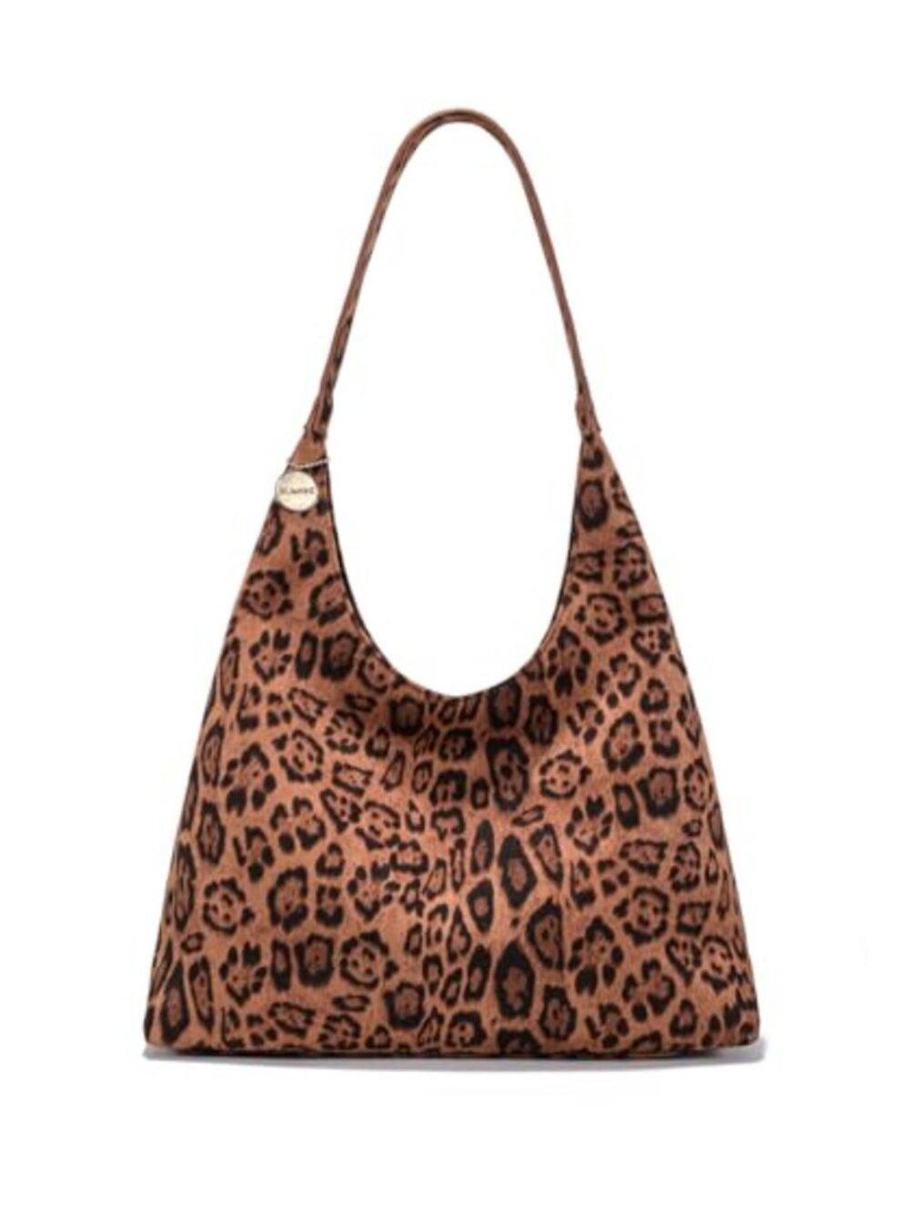 Women's Faux Suede Slouchy Hobo Shoulder Tote Bag Leopard Print Large Capacity